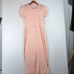 Real Essentials Pink & White Zebra Print Maxi Dress M