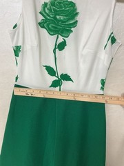 Vintage Lady Blair Green Rose Print Sleeveless Dress and Jacket Set
