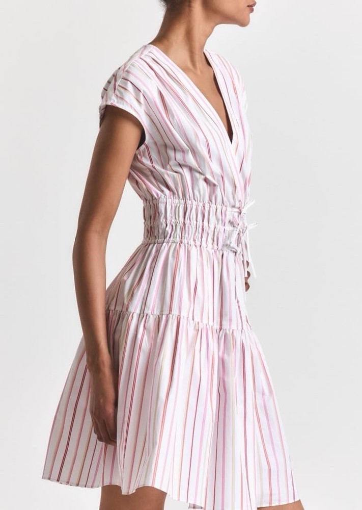 NEW DEREK LAM 10 CROSBY Tora Dress in White/Pink