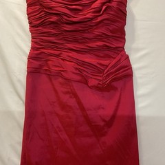 Tadashi Collection Womens Evening Gown 14 Ruched Iridescent Red Taffetta Dress