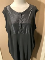 Gershon Bram 1X Black Jersey Lagenlook Dress W Snap Bodice & Pockets
