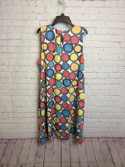 Tango Mango colorful dotted print artsy dress midi length large funky retro chic