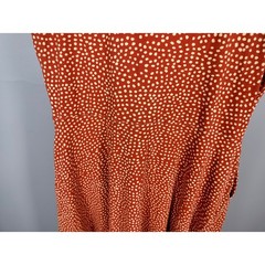Effie&rsquo;s Heart Cotton Spandex Polka Dot Fit and Flare Dress Rust Orange Pockets