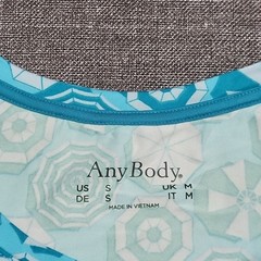 AnyBody Womens Trendy Summer Everyday Lush Jersey Printed Dress Small Size Teal