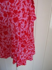 SIZE 14 New Look Pink & Red Shirred Floral Print Wrap Dress