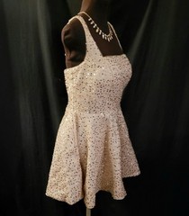 NWT Sz 16 Sequin Cocktail Dress in Champagne