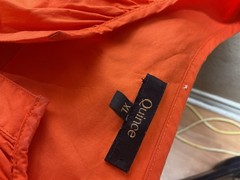 Quince Women 100% Organic Cotton Poplin Tiered Maxi Dress Orange Size XL