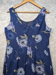 MHM Melissa Harper Dress Womens 12 Blue Sleeveless Back Slit Lined Maxi