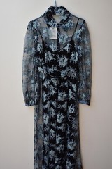 SCANLAN THEODORE RRP $2400 Midi Shirt Dress Metallic Tinsel Embroidered Sz AU 8