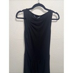 Zara Basic Black Sleeveless Gathered Shoulder Tulip Hem Mini Dress XS