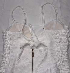 EUC🌴LILLY PULITZER🌴SIZE 4🌴SHELLY TIE BACK DRESS🌴WHITE W/ JACQUARD FABRIC