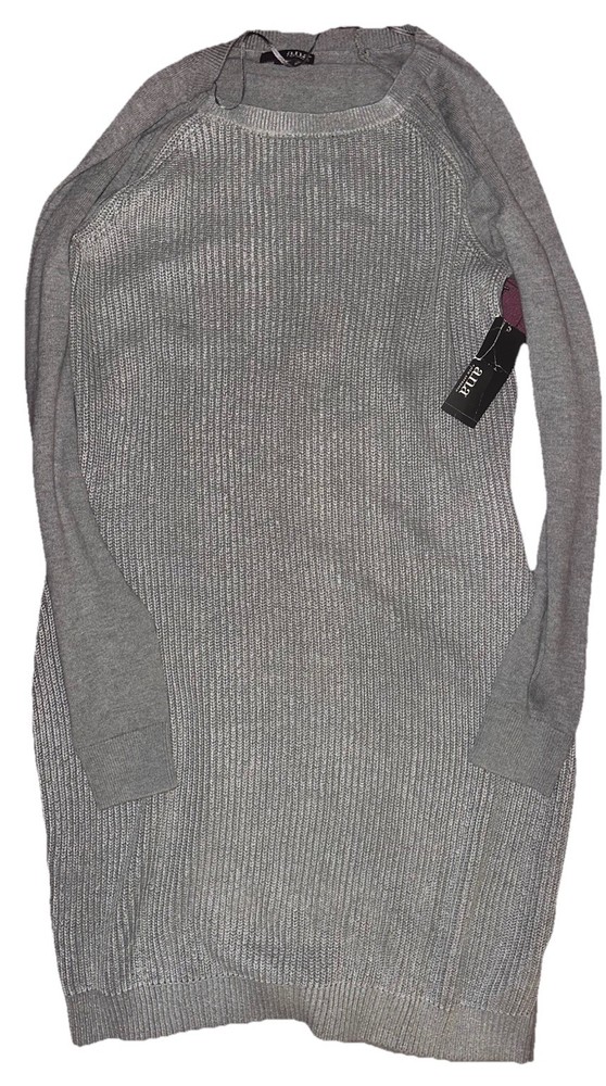 A.N.A A New Approach Silver Foil Gray Sweater Dress NWT Size M