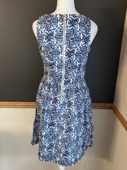 Milly For Design Nation Blue White Floral Medallion Print Dress‎ Pockets Size 2