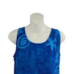 Bali Batiks Maxi Dress Women S Blue Batik Sea Shell Starfish Vacation Resortwear