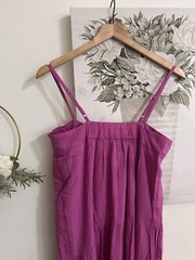 Sim & Sam Linen Blend Spaghetti Strap Sundress Maxi Fuchsia Sz Small NWT