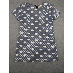 Striptap Blue Cloud Polka Dot Mini Dress Short Sleeve Zip Back Size L