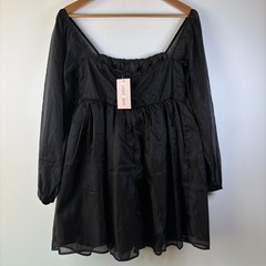 Jaded Rose Black Sheer Sleeve Babydoll Mini Dress Size 6, 12 &10 New With Tags