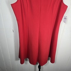 Old Navy Red Solid Knit A-Line Dress Independence Day Summer Timeless Party