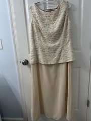 Cassandra Stone Women&rsquo;s Maxi Dress Ivory Beaded, Lace Formal Size 18W