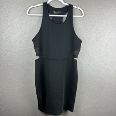 Under Armour Black Sleeveless Athletic Dress Cutouts, Mesh, Logo Size Medium