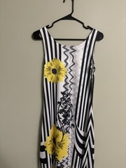 Tango Mango Flower Print A Line Sleeveless Dress Size Medium Vibrant Maximalist
