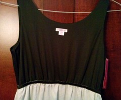 NWT xhilaration Women&rsquo;s Sz. M Black & Aztec Print Sleeveless Lined Popover Dress