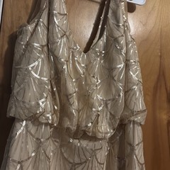 Sorella Vita Plus 26 Sequin Dress Gold Sequin Formal MOB MOG Wedding Guest -READ
