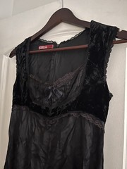 90s Y2K In Love by Carling Black Silk Velvet Dress