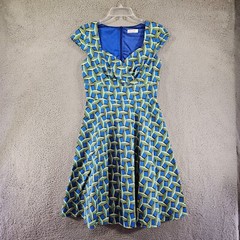 Hanpceirs Dress Womens Medium Cap Sleeve Rear Zip 50&rsquo;s Retro
