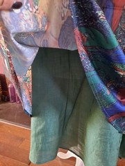Tendency Dark Green Patterned/multi Layered Shift Dress Size L BNWT