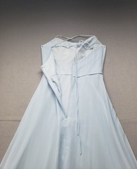 Morilee Women Maxi Dress 6 Light Blue Chiffon Strappy Back Zip Up Evening Gown
