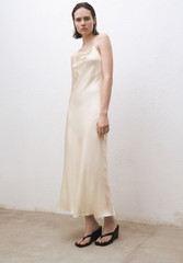 NWT MANGO MNG SELECTION COLLECTION $250 DRAPED NECKLINE SILK DRESS SZ S US 4