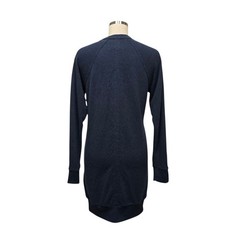 prAna Women Size XS Blue Gray Hemp Blend Lace Up Sweatshirt Dress Raglan Sleeve