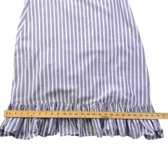 Favlux high-low dress sleeveless button up/Large/grayish blue+ivory stripe/lined