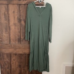 Daily Practice By Anthropologie Hooded Midi Dress Long Sleeve Green Size Small