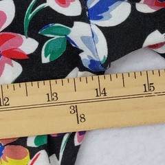Yes Clothing Vintage Black & Floral Square Neck Long Sleeve Sheath Dress Small