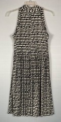 Calvin Klein Dress Womens 12 Black Beige V-Neck Halter Marilyn Monroe Zip Up