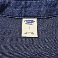 Old Navy Long Sleeve Chambray Shirt Dress In Dark Wash Blue Sz L