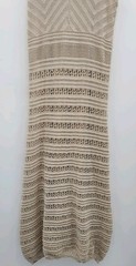 Solitaire crochet Tan Maxi Dress Womens Large Beige Boho Beach Sleeveless NWT
