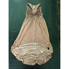 Lace-Trim Racerback Maxi Dress in Dusty Mauve