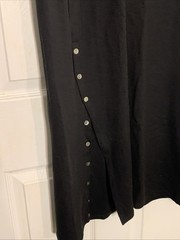 NWT Theory Side Slit Large Black Body on Midi Dress with Buttons Slit Women New