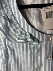 Betsey Johnson ruffled striped mini dress Sz 6 NWT VTG Y2K Sailor Nautical 34/30
