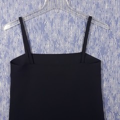 Helmut Lang Spaghetti Strap Square Neck Dress Womens Size Large Navy Made In USA