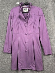 Kut From The Kloth Knit Dress Womens Size M Purple Ruffle Big Covered Buttons