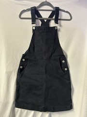Brave Soul Black Denim Pinafore Dungaree Dress UK 10 Adjustable Straps Pockets