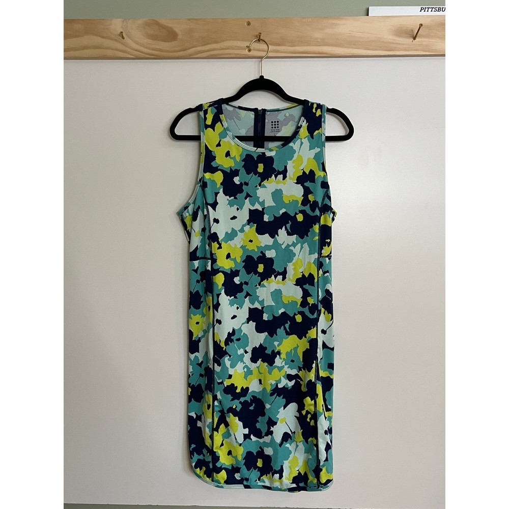 Title Nine Sleeveless Dress Athletic Zipper Floral Spring Summer Women Sz Large