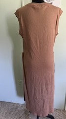 Lands&rsquo; End Sleeveless Belted Midi Dress in Brown. Size M.