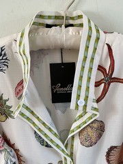 FENELLA SHIRT DRESS SEASHELL SEA CREATURE CREAM COTTON LINEN POCKETS XL BNWT