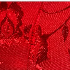 Vintage Dressbarn Red Floral Jacquard Cheongsam maxi dress bold eastern chic 6/8