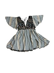 Free People Under The Sun Boho Babydoll Mini Dress with Pockets